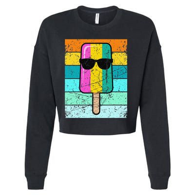 Summer Popsicle Funny Ice Cream Beach Pool Party Cropped Pullover Crew