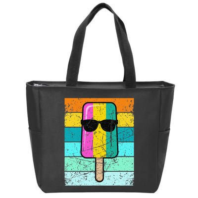 Summer Popsicle Funny Ice Cream Beach Pool Party Zip Tote Bag