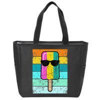 Summer Popsicle Funny Ice Cream Beach Pool Party Zip Tote Bag