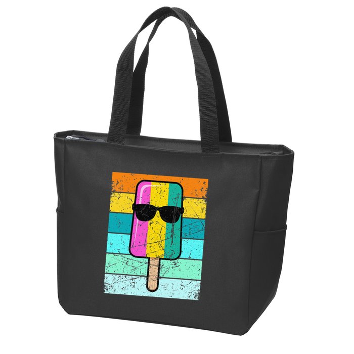 Summer Popsicle Funny Ice Cream Beach Pool Party Zip Tote Bag