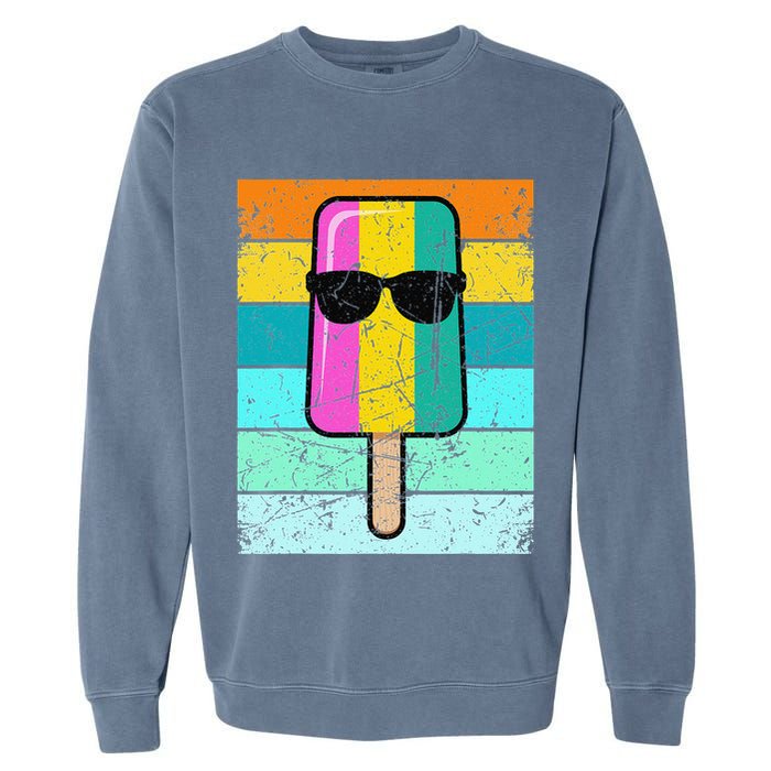 Summer Popsicle Funny Ice Cream Beach Pool Party Garment-Dyed Sweatshirt
