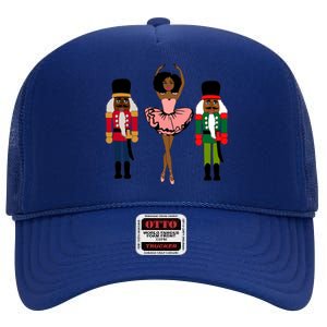 Sugar Plum Fairy Black Nutcracker Christmas African American High Crown Mesh Back Trucker Hat