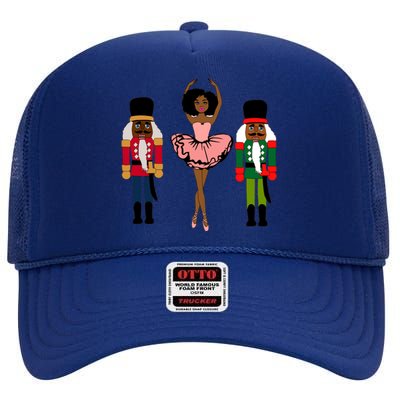 Sugar Plum Fairy Black Nutcracker Christmas African American High Crown Mesh Back Trucker Hat