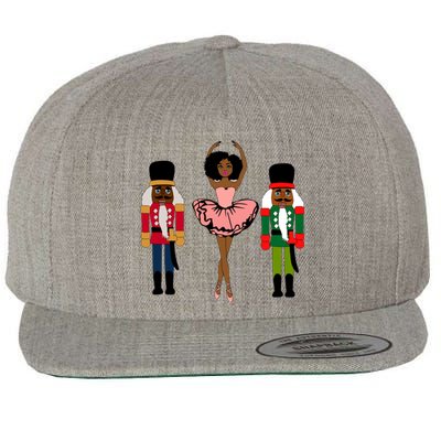 Sugar Plum Fairy Black Nutcracker Christmas African American Wool Snapback Cap