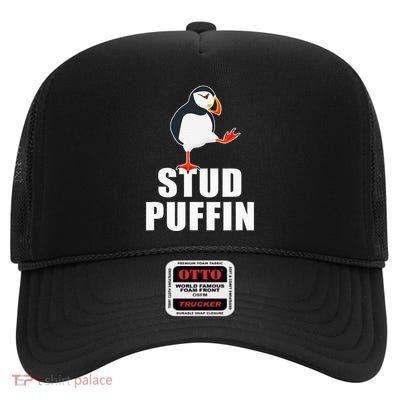 Stud Puffin Funny Seabird Puffins High Crown Mesh Back Trucker Hat