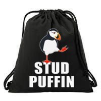 Stud Puffin Funny Seabird Puffins Drawstring Bag