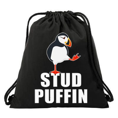 Stud Puffin Funny Seabird Puffins Drawstring Bag