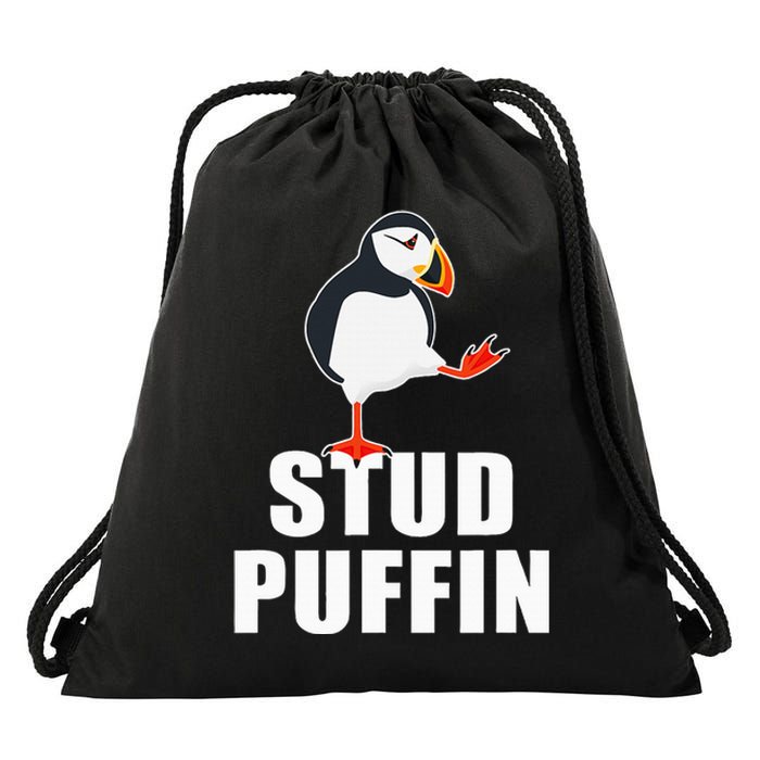 Stud Puffin Funny Seabird Puffins Drawstring Bag