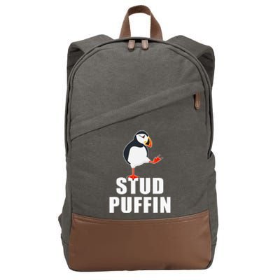 Stud Puffin Funny Seabird Puffins Cotton Canvas Backpack