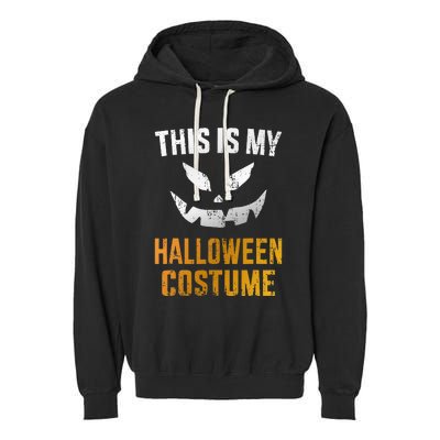 Scary Pumpkin Face Halloween Costume Garment-Dyed Fleece Hoodie