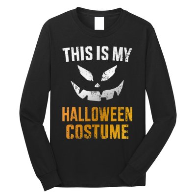 Scary Pumpkin Face Halloween Costume Long Sleeve Shirt