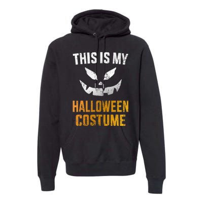 Scary Pumpkin Face Halloween Costume Premium Hoodie