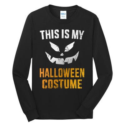 Scary Pumpkin Face Halloween Costume Tall Long Sleeve T-Shirt