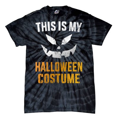 Scary Pumpkin Face Halloween Costume Tie-Dye T-Shirt