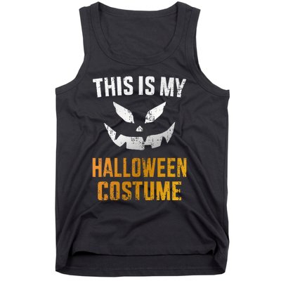 Scary Pumpkin Face Halloween Costume Tank Top