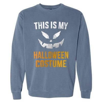 Scary Pumpkin Face Halloween Costume Garment-Dyed Sweatshirt