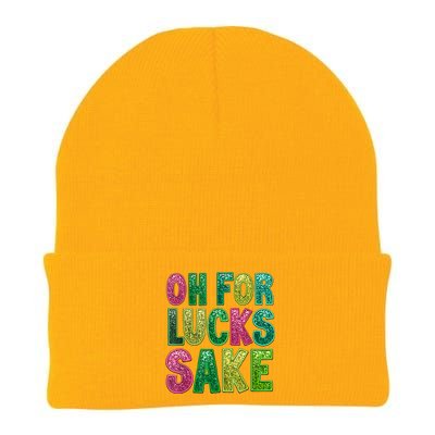 St. PatrickS Funny Oh For Lucks Sake Clover Printed Knit Cap Winter Beanie