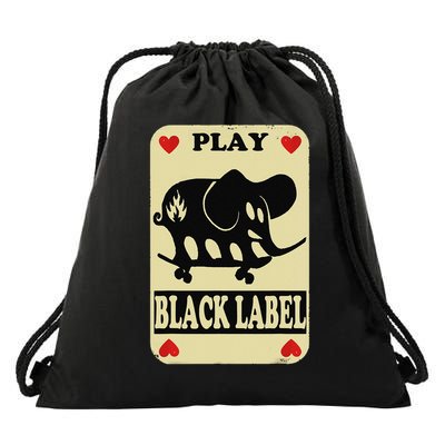 Skater Play Funny Black Labels Elephant Skateboards Tarots Gift Drawstring Bag