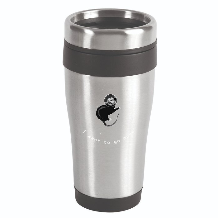 Space Possum Funny Introvert Anxiety Outer Space 16oz Travel Tumbler