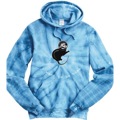 Space Possum Funny Introvert Anxiety Outer Space Tie Dye Hoodie