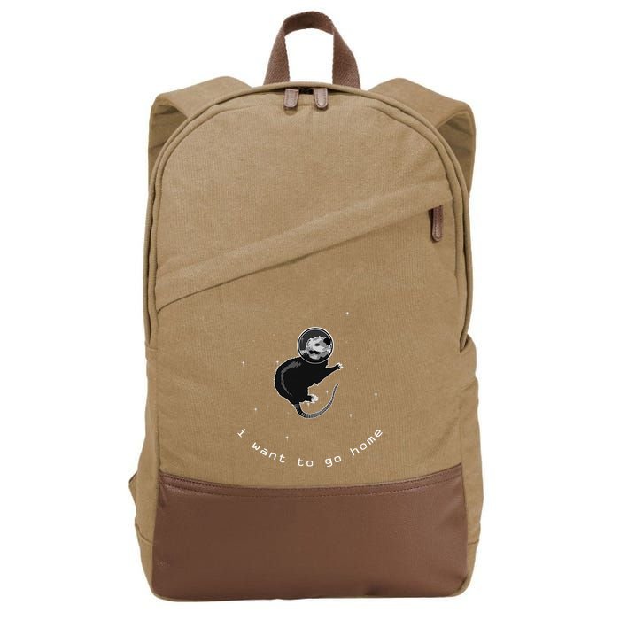 Space Possum Funny Introvert Anxiety Outer Space Cotton Canvas Backpack