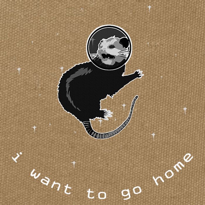 Space Possum Funny Introvert Anxiety Outer Space Cotton Canvas Backpack