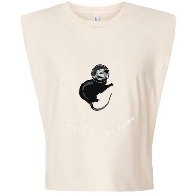 Space Possum Funny Introvert Anxiety Outer Space Garment-Dyed Women's Muscle Tee