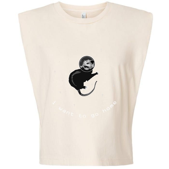 Space Possum Funny Introvert Anxiety Outer Space Garment-Dyed Women's Muscle Tee