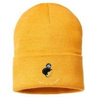 Space Possum Funny Introvert Anxiety Outer Space Sustainable Knit Beanie