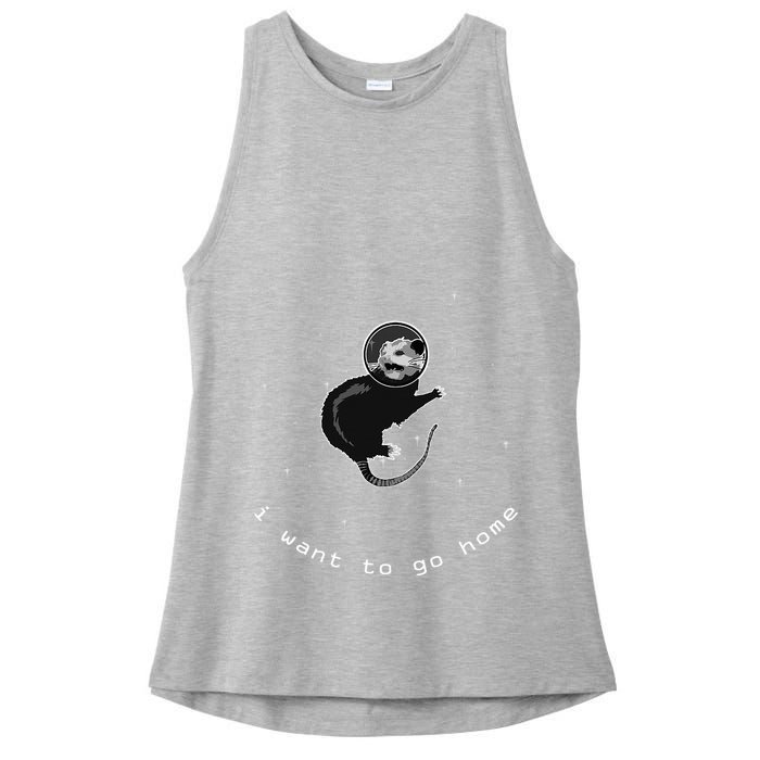 Space Possum Funny Introvert Anxiety Outer Space Ladies PosiCharge Tri-Blend Wicking Tank