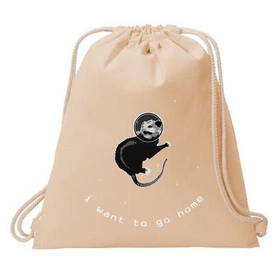 Space Possum Funny Introvert Anxiety Outer Space Drawstring Bag