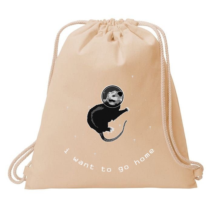 Space Possum Funny Introvert Anxiety Outer Space Drawstring Bag