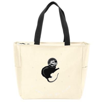 Space Possum Funny Introvert Anxiety Outer Space Zip Tote Bag