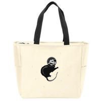 Space Possum Funny Introvert Anxiety Outer Space Zip Tote Bag