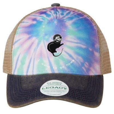 Space Possum Funny Introvert Anxiety Outer Space Legacy Tie Dye Trucker Hat