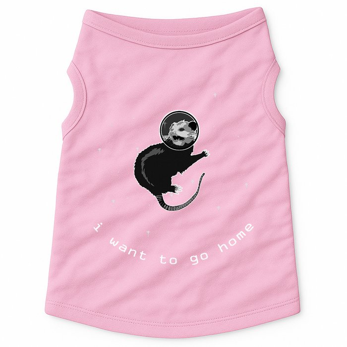 Space Possum Funny Introvert Anxiety Outer Space Doggie Tank