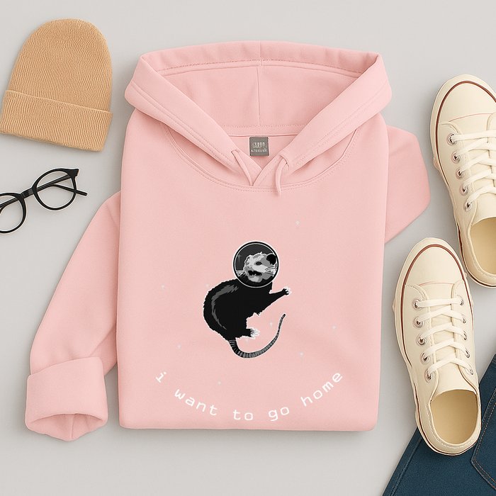 Space Possum Funny Introvert Anxiety Outer Space Hoodie