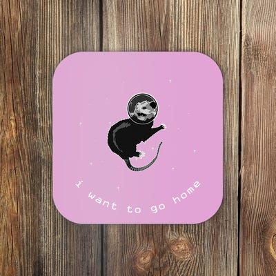 Space Possum Funny Introvert Anxiety Outer Space Coaster