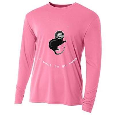 Space Possum Funny Introvert Anxiety Outer Space Cooling Performance Long Sleeve Crew