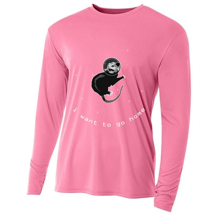 Space Possum Funny Introvert Anxiety Outer Space Cooling Performance Long Sleeve Crew