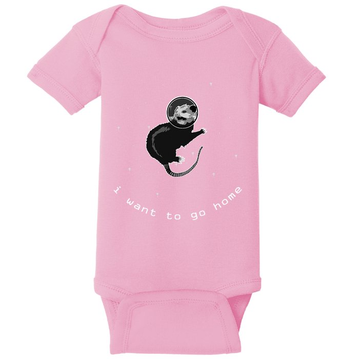 Space Possum Funny Introvert Anxiety Outer Space Baby Bodysuit