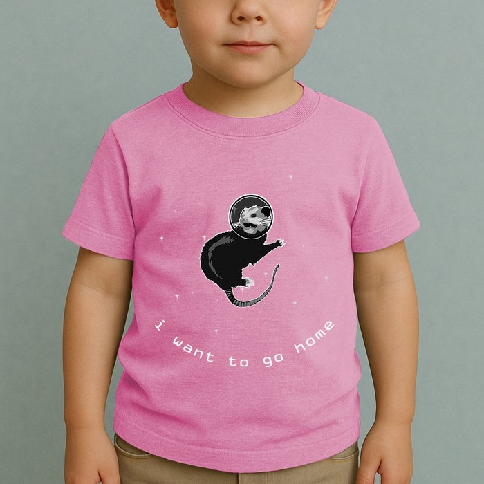 Space Possum Funny Introvert Anxiety Outer Space Toddler T-Shirt