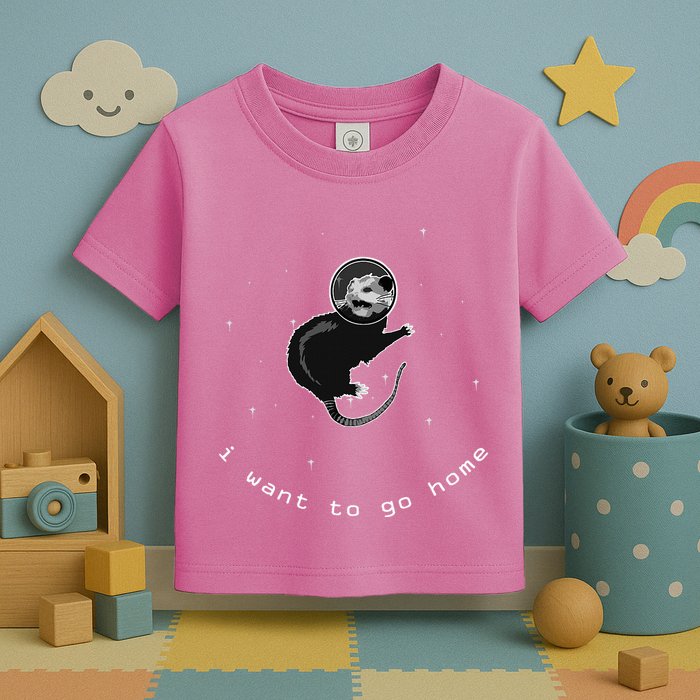 Space Possum Funny Introvert Anxiety Outer Space Toddler T-Shirt