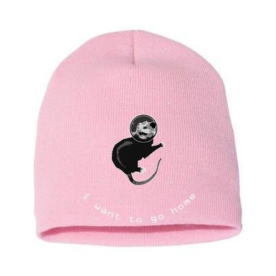 Space Possum Funny Introvert Anxiety Outer Space Short Acrylic Beanie