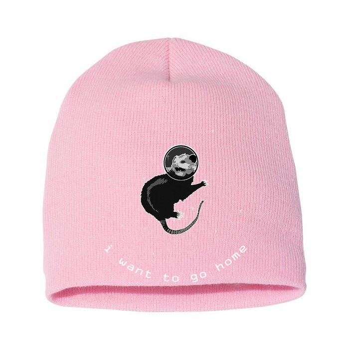 Space Possum Funny Introvert Anxiety Outer Space Short Acrylic Beanie