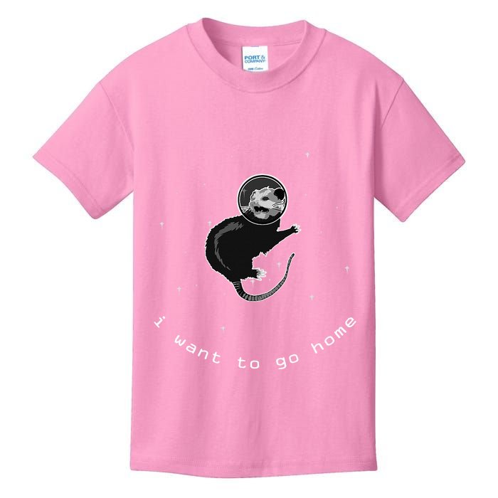 Space Possum Funny Introvert Anxiety Outer Space Kids T-Shirt
