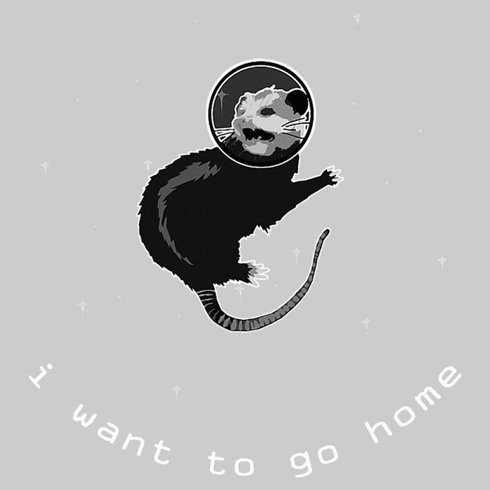 Space Possum Funny Introvert Anxiety Outer Space Tie-Dye T-Shirt