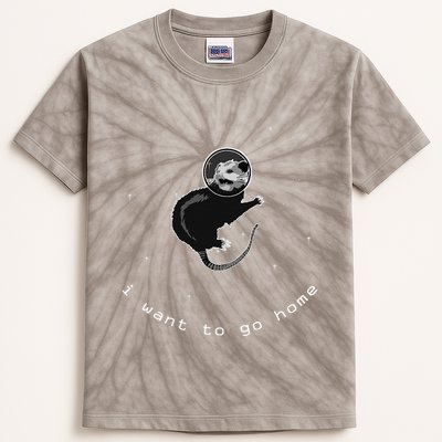 Space Possum Funny Introvert Anxiety Outer Space Kids Tie-Dye T-Shirt