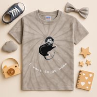 Space Possum Funny Introvert Anxiety Outer Space Kids Tie-Dye T-Shirt