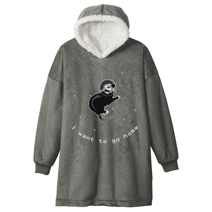 Space Possum Funny Introvert Anxiety Outer Space Hooded Wearable Blanket
